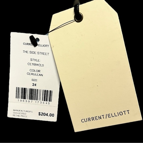 🌻NEW w/tag Current Elliott "The Side Street" Curulean Jeans Size 24 - Picture 10 of 10